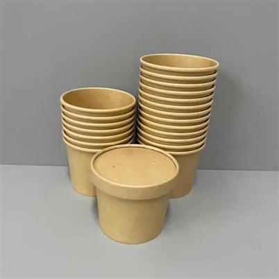 26 oz Kraft Papir Suppe Kopskål Beholder Ø107